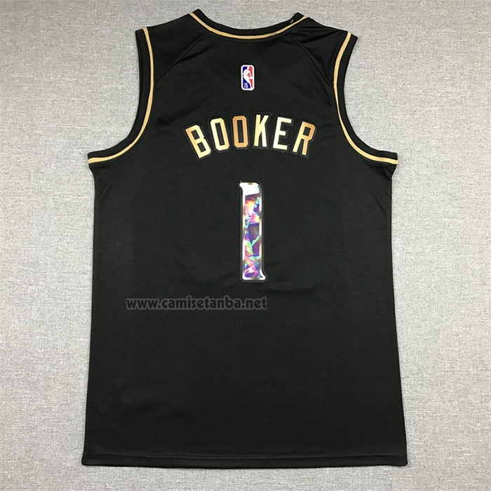 Camiseta Golden Edition Phoenix Suns Devin Booker #1 2021-22 Negro